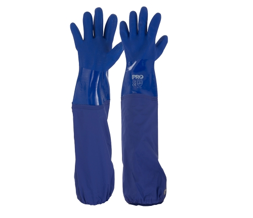 PROCHOICE 60CM BLUE PVC GLOVES LARGE